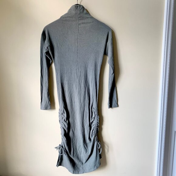 NWT Anthropologie Saturday Sunday Emily Ruched Midi Dress, XS, Moss Green - Picture 6 of 12